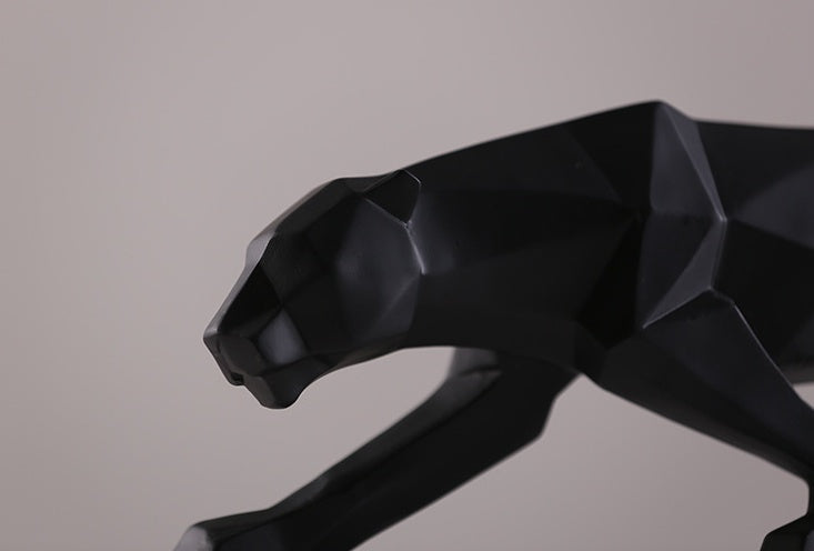 Abstract Black Panther Sculpture Modern Resin Decor