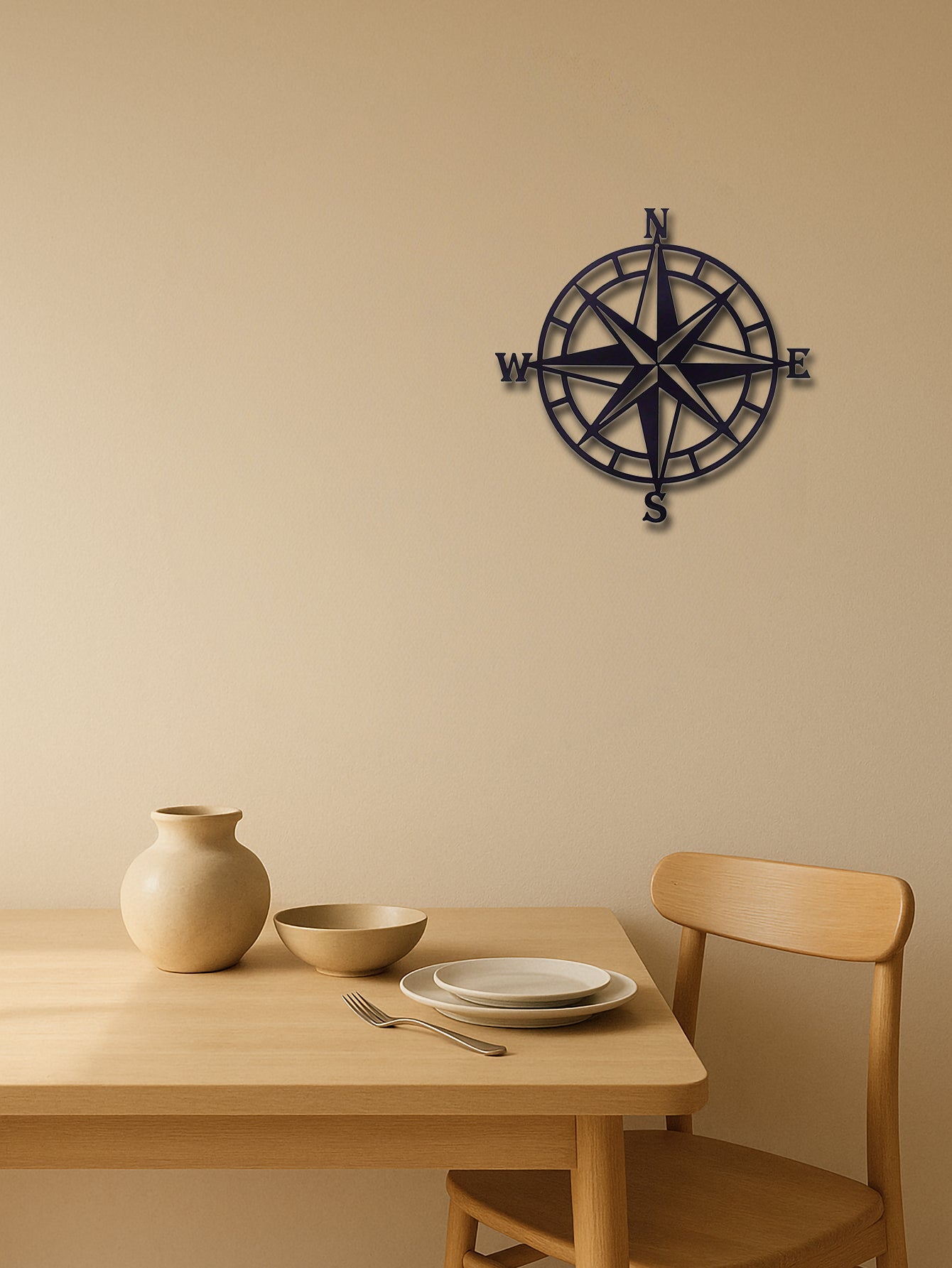Nautical Compass Metal Wall Art