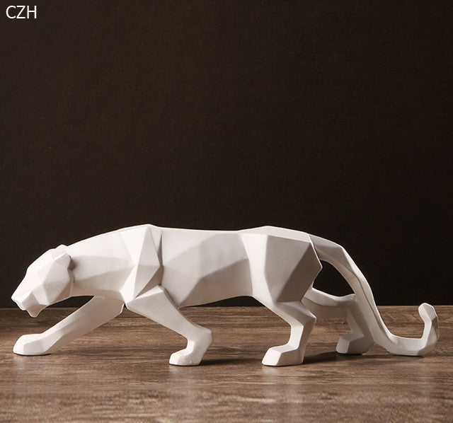 Abstract Black Panther Sculpture Modern Resin Decor