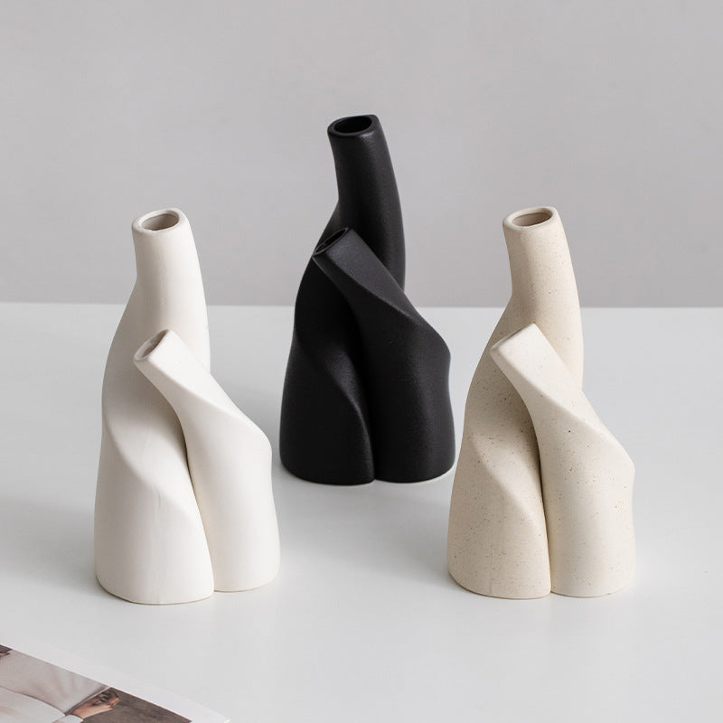 White Ceramic Vase Modern Minimalist Home Decor