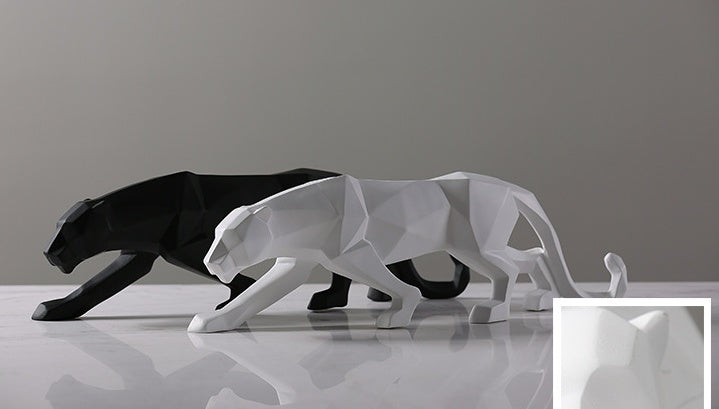 Abstract Black Panther Sculpture Modern Resin Decor