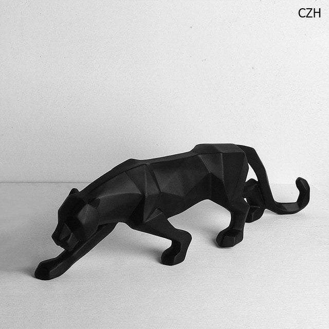 Abstract Black Panther Sculpture Modern Resin Decor
