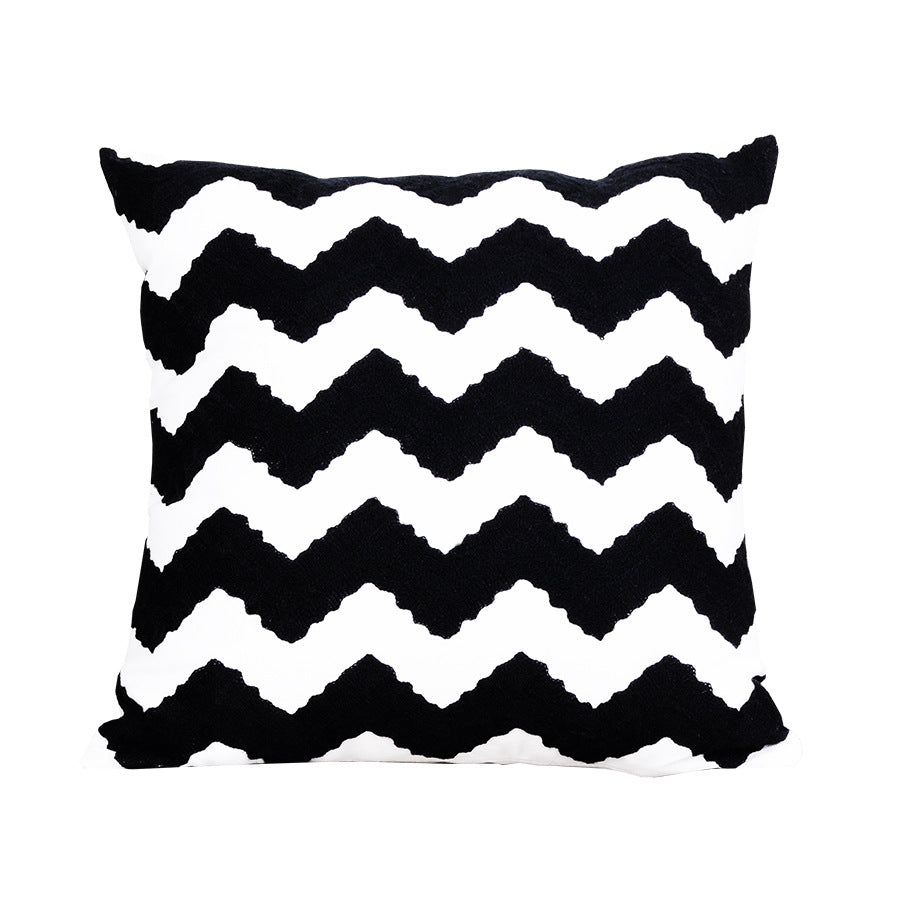 Modern Embroidered Pillowcase Abstract Cotton Cushion Cover