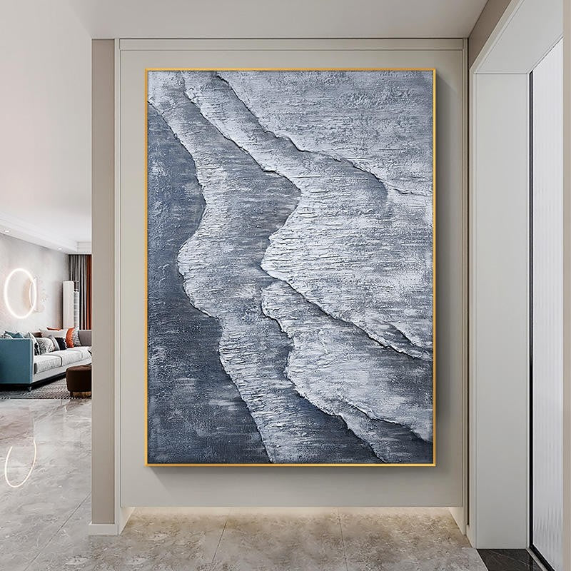 Large Textured Wave Oil Painting Abstract Canvas Wall Art