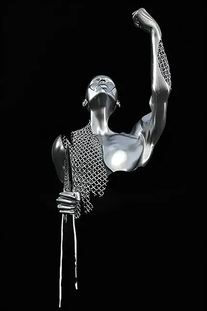 Abstract Metal Sculpture Canvas Art Modern Home Decor