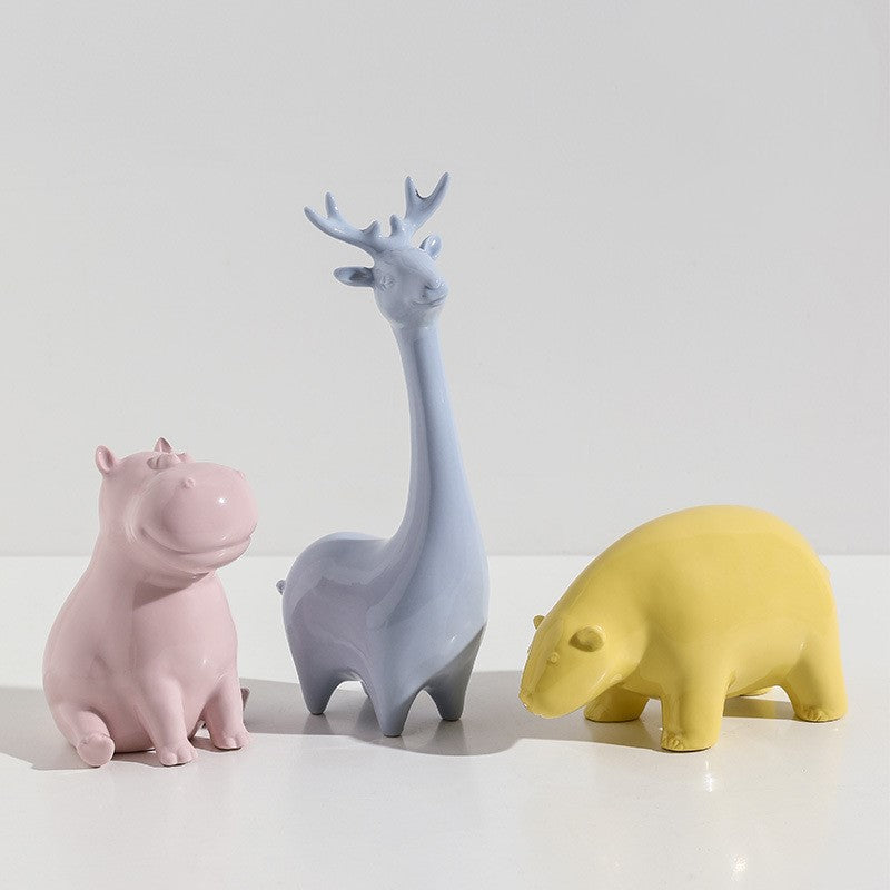Modern Ceramic Animal Ornaments Minimalist Decor