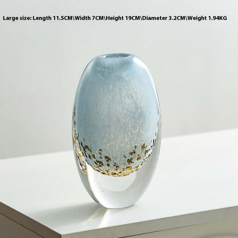 Luxury Blue Glass Vase Hydroponic Flower Table Decor
