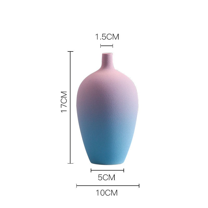 Nordic Gradient Ceramic Vase Modern Home Flower Decor