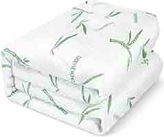 Double bamboo mattress protector – soft, breathable, hypoallergenic cover offering natural moisture-wicking protection and comfort