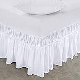 Double size bed skirt with pleated drape — soft, elegant and dust-blocking cover for double bed base