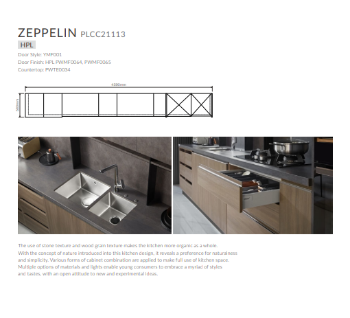 Zeppelin kitchen design setup – modern luxury modular kitchen layout with sleek finishes and contemporary styling