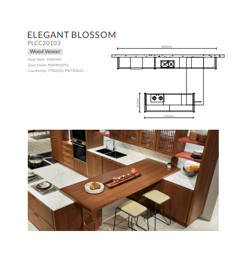 Elegant Blossom Kitchen design setup