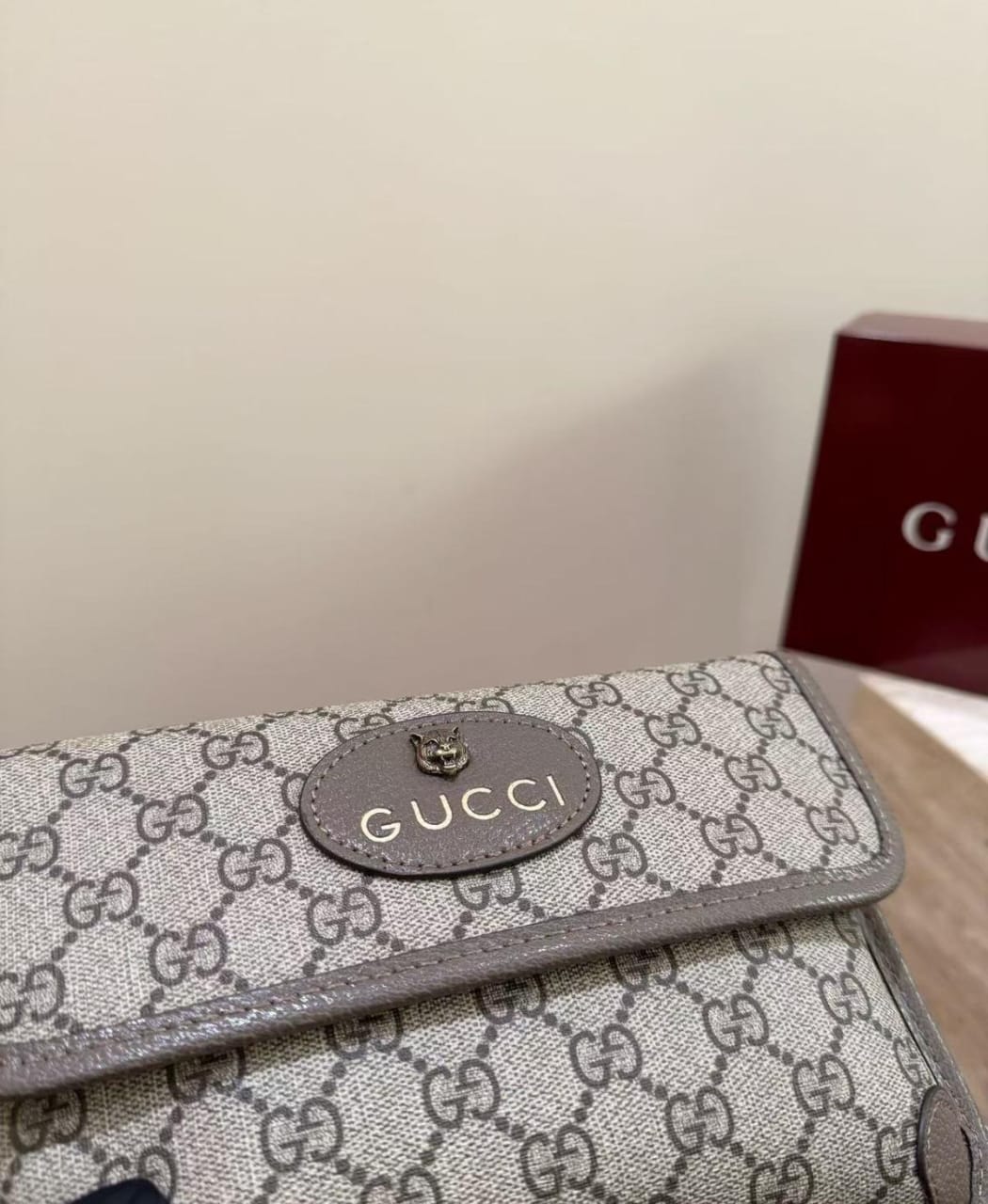 Vintage Gucci GG Monogram Crossbody Bag, New Never Used, Brown Canvas Shoulder Bag, Designer Vintage Handbag