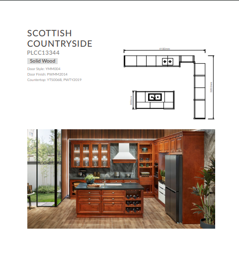 Scottish Countryside kitchen design setup – rustic yet modern luxury kitchen with elegant finishes and countryside charm