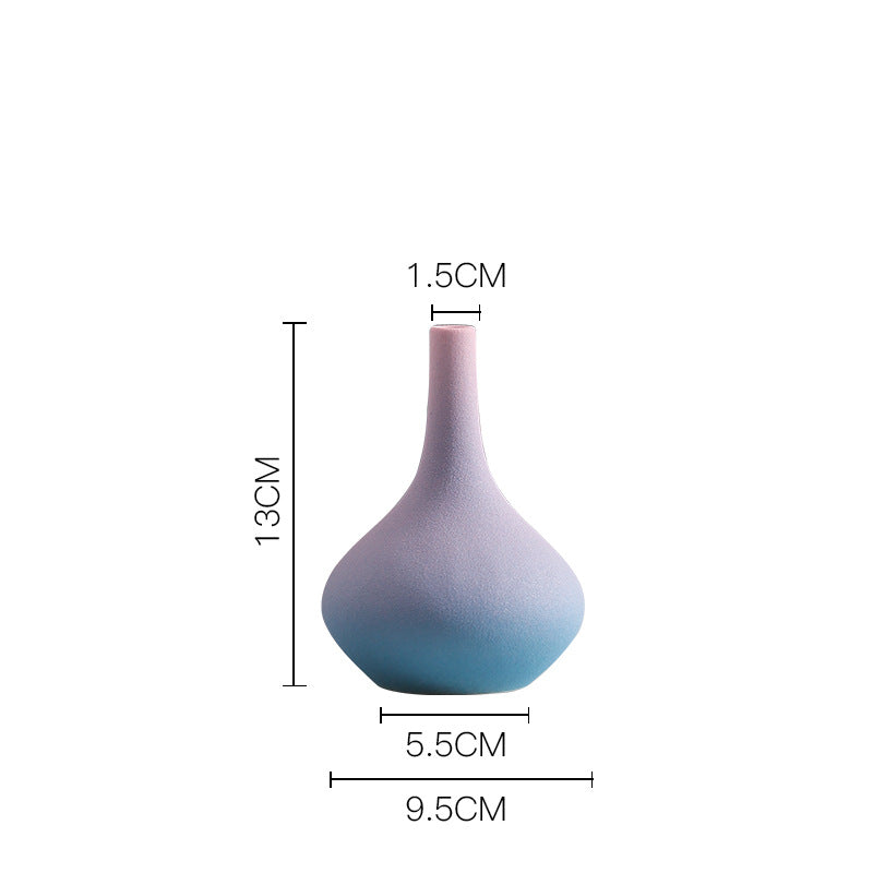 Nordic Gradient Ceramic Vase Modern Home Flower Decor