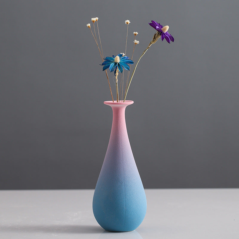 Nordic Gradient Ceramic Vase Modern Home Flower Decor