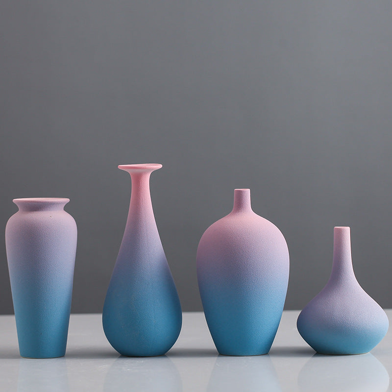 Nordic Gradient Ceramic Vase Modern Home Flower Decor