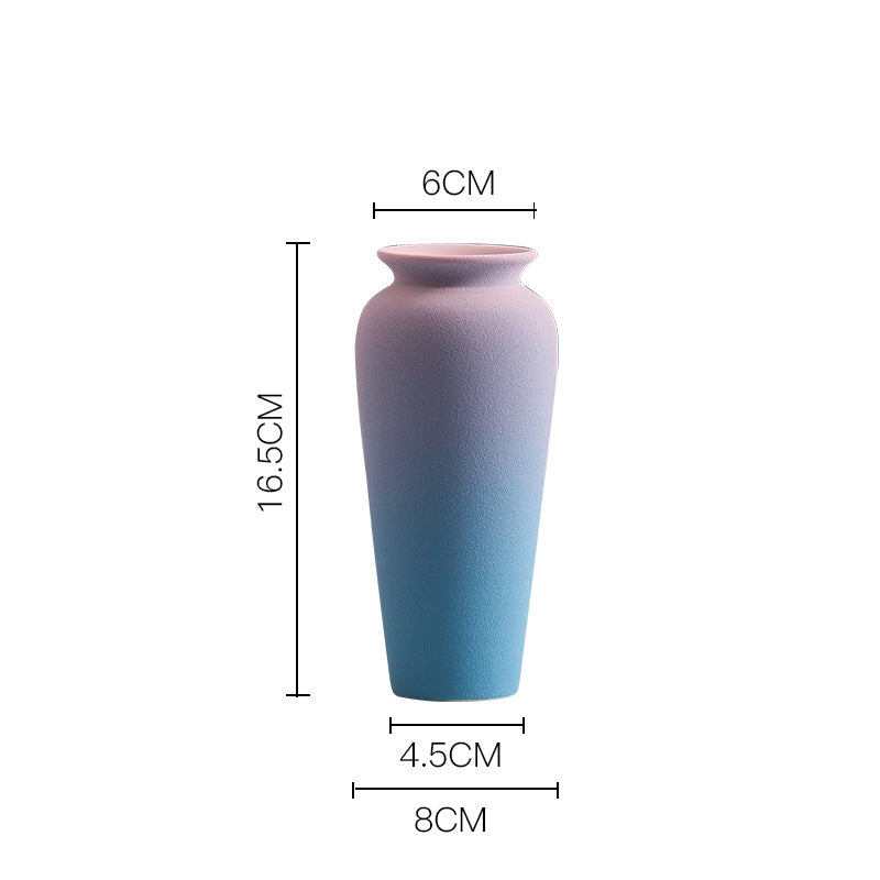 Nordic Gradient Ceramic Vase Modern Home Flower Decor