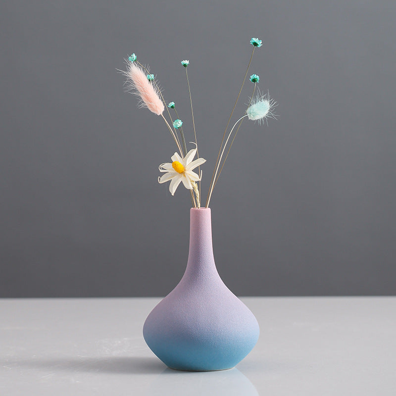 Nordic Gradient Ceramic Vase Modern Home Flower Decor