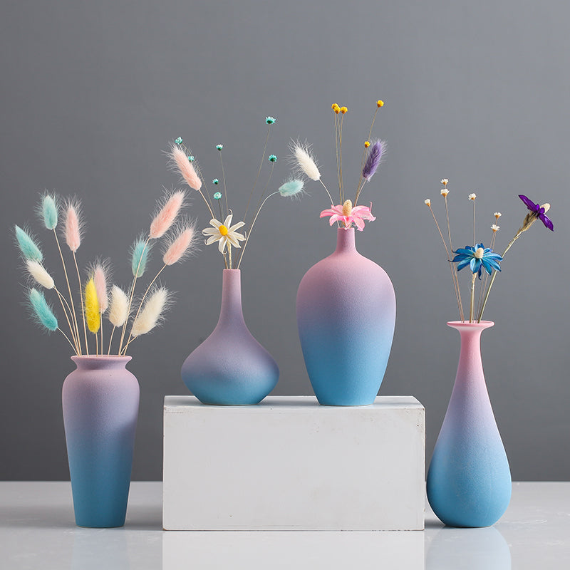 Nordic Gradient Ceramic Vase Modern Home Flower Decor