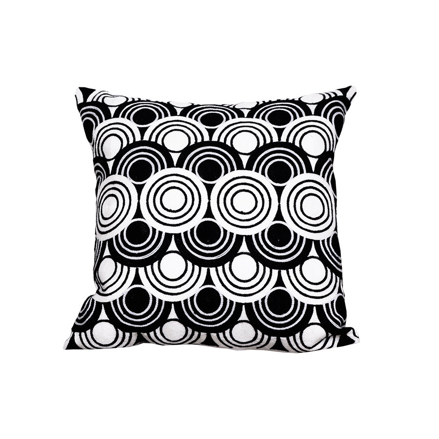 Modern Embroidered Pillowcase Abstract Cotton Cushion Cover