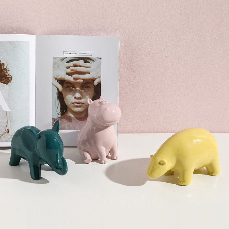 Modern Ceramic Animal Ornaments Minimalist Decor