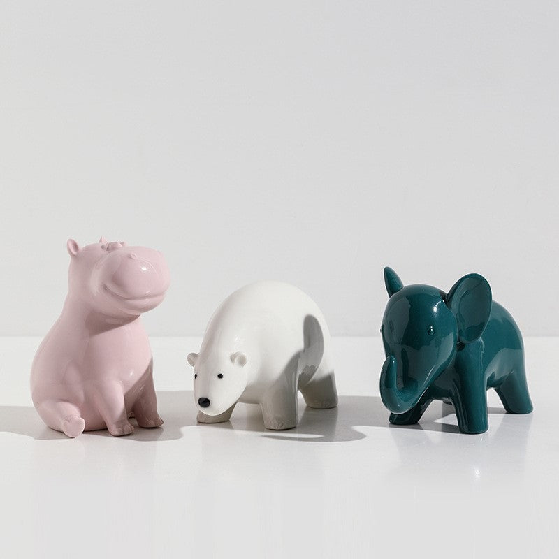 Modern Ceramic Animal Ornaments Minimalist Decor