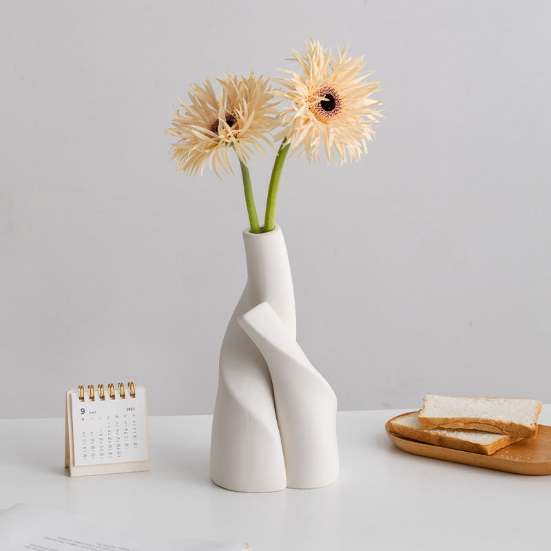 White Ceramic Vase Modern Minimalist Home Decor