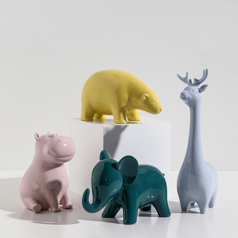 Modern Ceramic Animal Ornaments Minimalist Decor