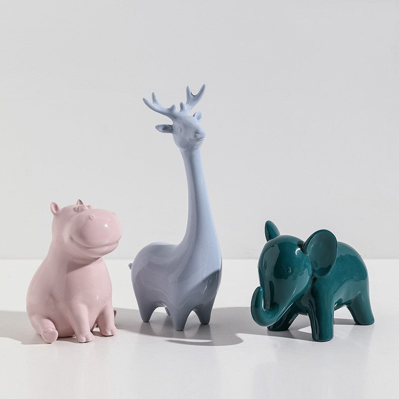 Modern Ceramic Animal Ornaments Minimalist Decor