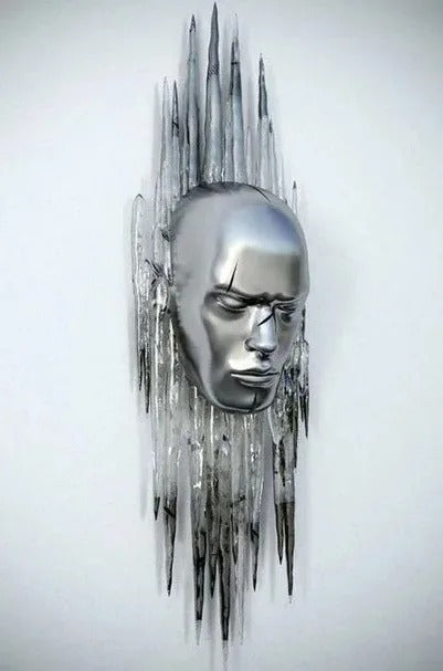 Abstract Metal Sculpture Canvas Art Modern Home Decor
