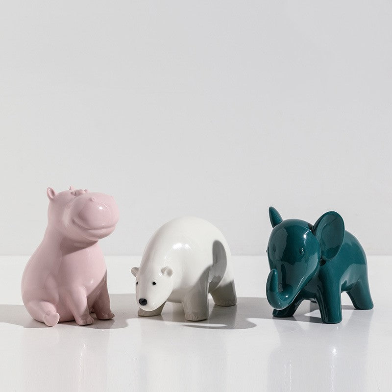 Modern Ceramic Animal Ornaments Minimalist Decor