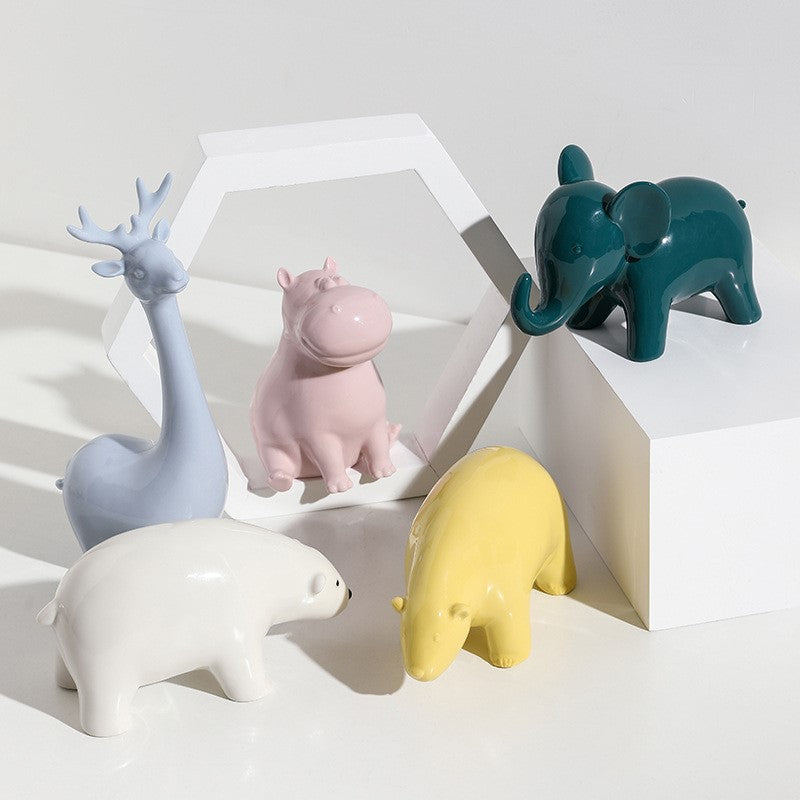 Modern Ceramic Animal Ornaments Minimalist Decor