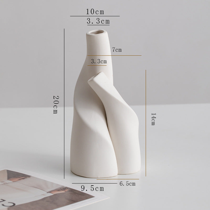 White Ceramic Vase Modern Minimalist Home Decor