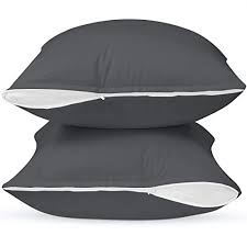 Pillow encasement pack of 2 – waterproof, hypoallergenic zippered protectors for dust mite and bedbug protection