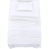 Single-size sheet set including fitted/flat sheet and pillowcase — soft, breathable and wrinkle-free bedding