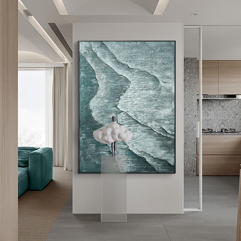 Large Textured Wave Oil Painting Abstract Canvas Wall Art