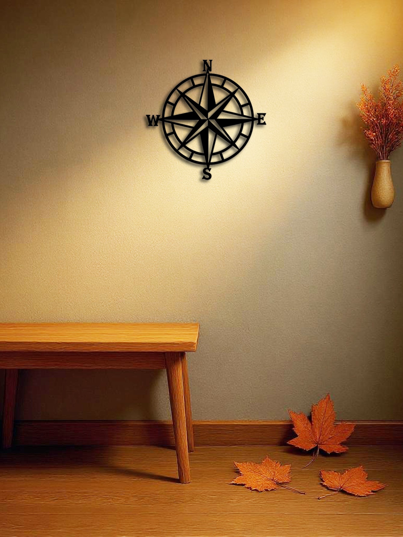 Nautical Compass Metal Wall Art