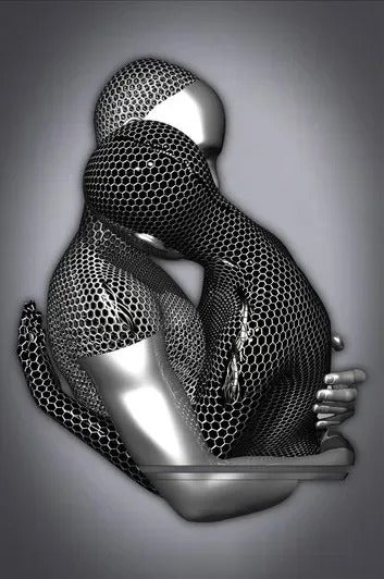 Abstract Metal Sculpture Canvas Art Modern Home Decor