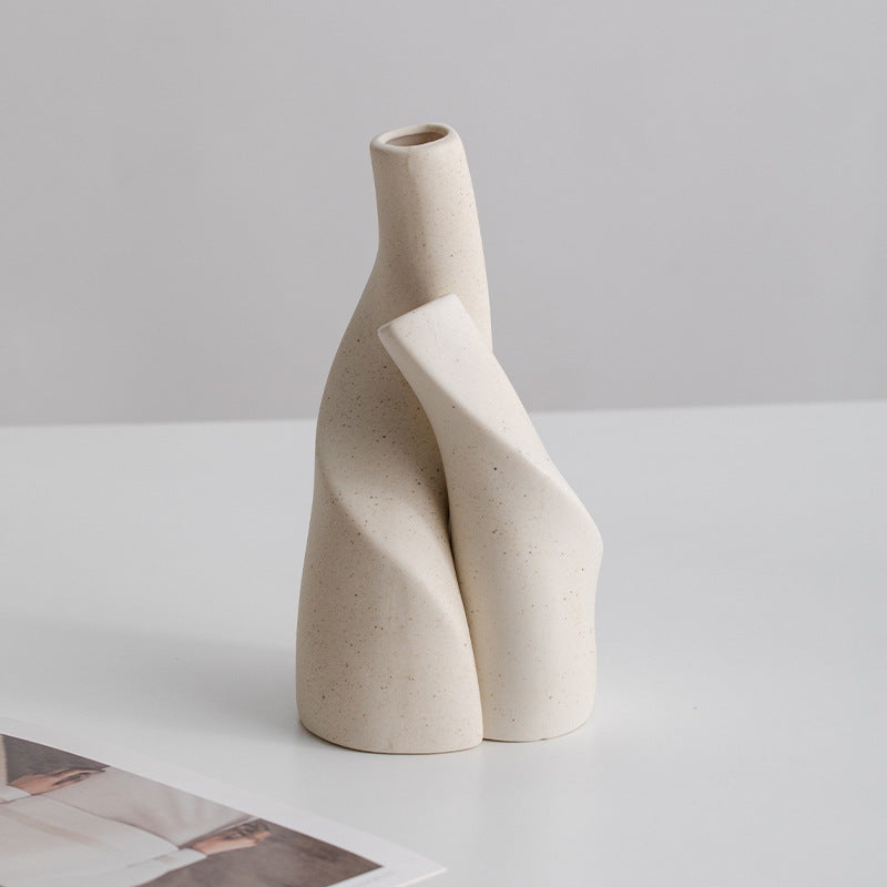 White Ceramic Vase Modern Minimalist Home Decor