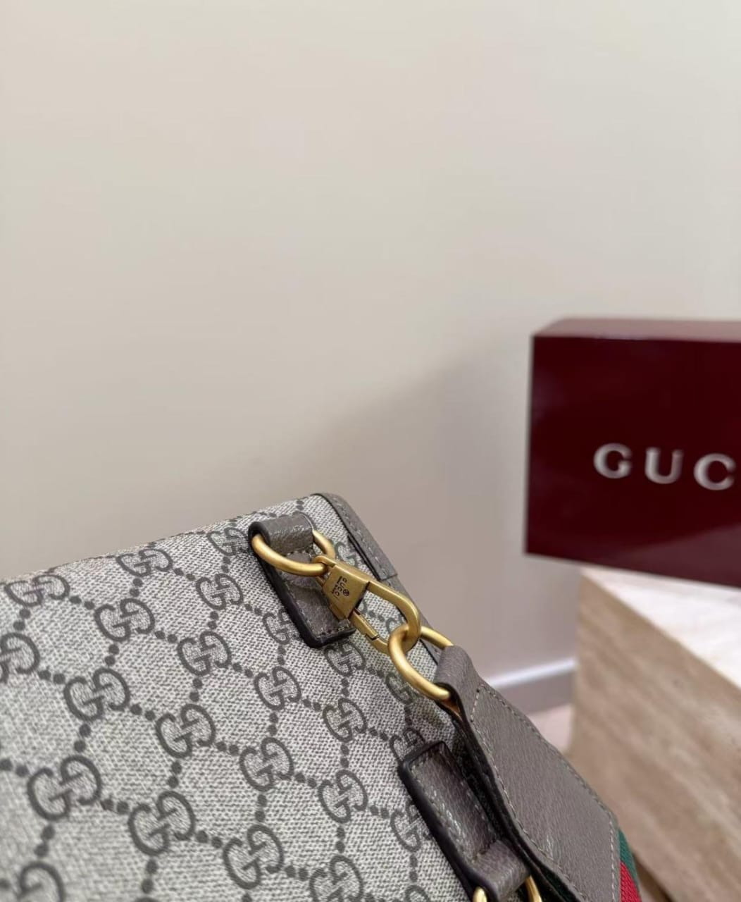 Vintage Gucci GG Monogram Crossbody Bag, New Never Used, Brown Canvas Shoulder Bag, Designer Vintage Handbag